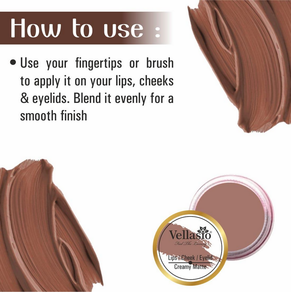 Vellasio Vegan Lip and cheek tint - Nude brown | Grocsy