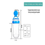 Goodmunchkins Silicone Spoon Food Feeder Silicone Bottle for Babies-Blue | Grocsy