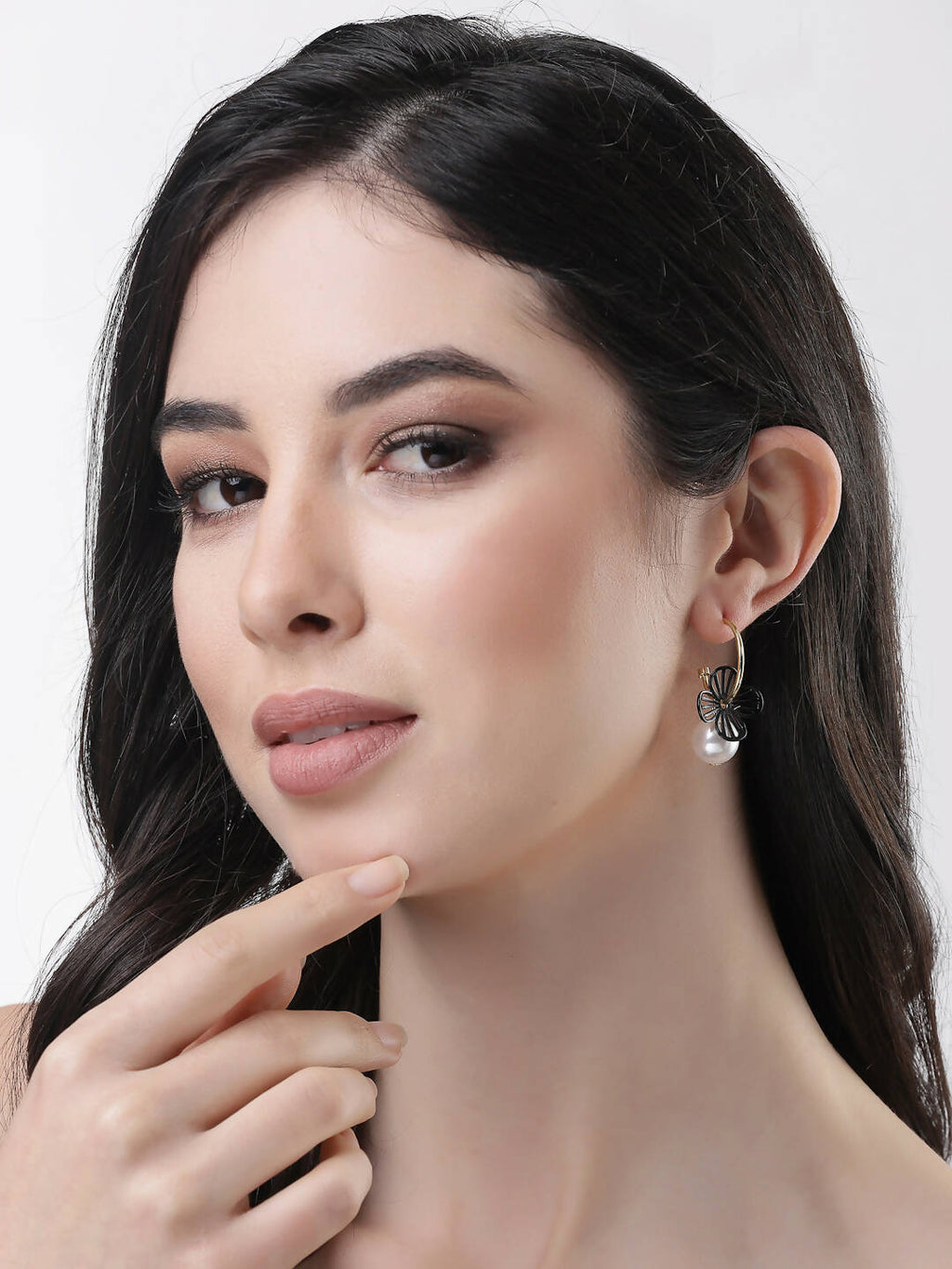 NVR Women Gold-Toned Teardrop Shaped Drop Earrings | Grocsy