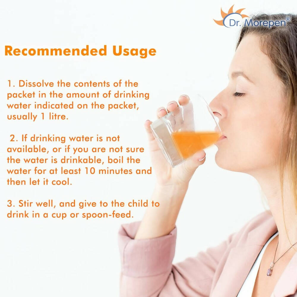 Dr. Morepen Premium ORS Drink With Electrolytes for Instant Hydration Orange Flavour | Grocsy