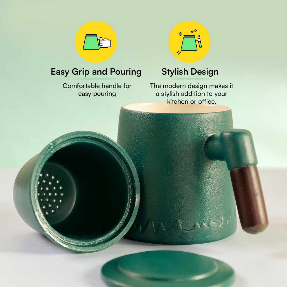 Udyan Tea Infuser Mug - Forest Green | Grocsy