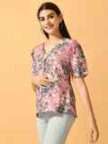Myshka Women's Pink Printed Party Top | Grocsy