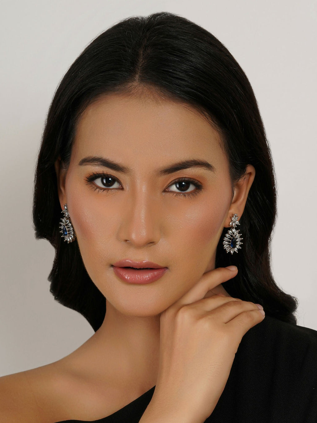 Long kundan earring (Blue) - Ruby Raang | Grocsy