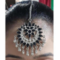 MS Fashion India Black Color Kundan Maang Tikka | Grocsy