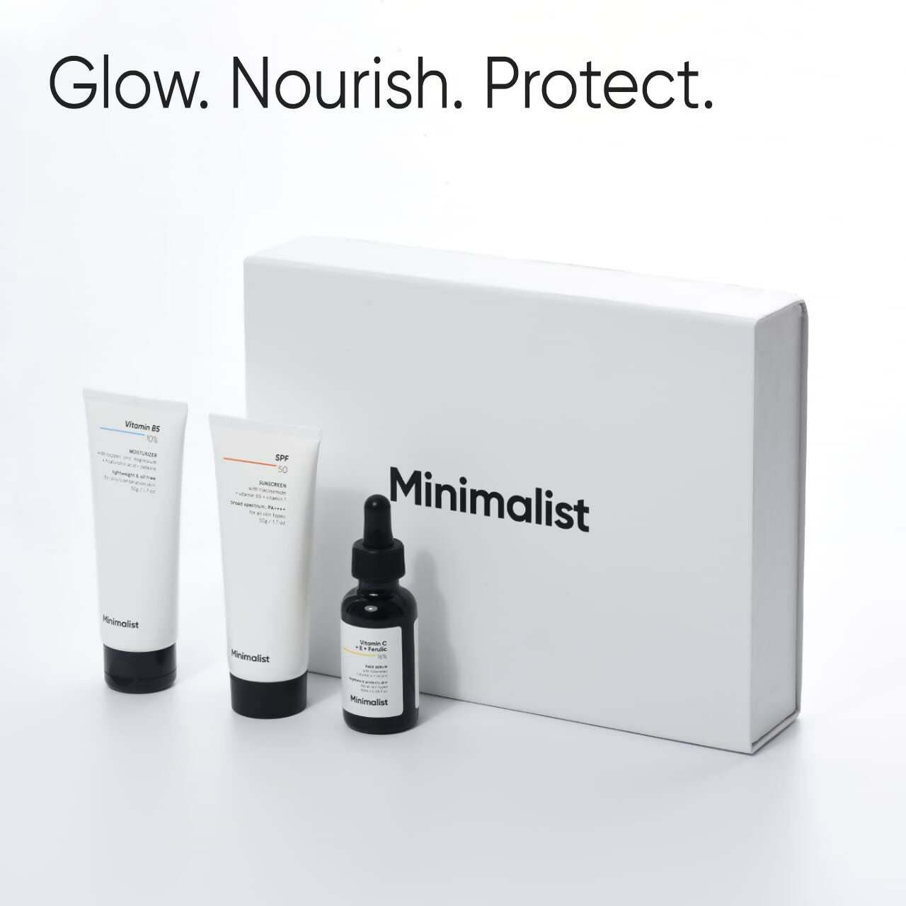 Minimalist Glow & Protect Skincare Kit | Grocsy