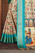 PR Fashion Multi Heavy Rich Cotton Silk Digital Print & Jacquard Saree | Grocsy