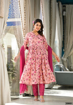 Designer Stylish Light Pink Rubi Silk Stitched Suit With Dupatta - Kiyara | Grocsy