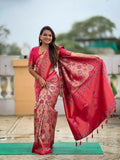 PR Fashion Rani Soft Kanjivaram Silk With Zari Weaving Meenakari Design Saree | Grocsy