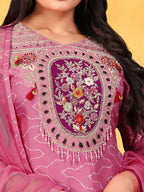 Joban Fashion Onion Cotton Premium Pure Viscose Print Dola With Handwork Kurta set | Grocsy