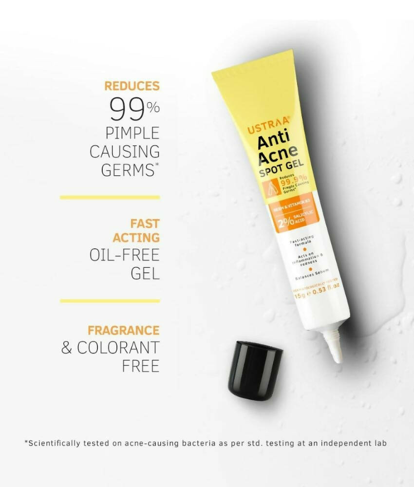 Ustraa Anti-Acne Spot Gel with Neem & Vitamin B3 | Grocsy