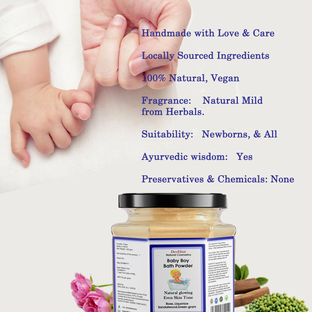DevElixir Baby Boy Bath Powder Natural Glow | Grocsy