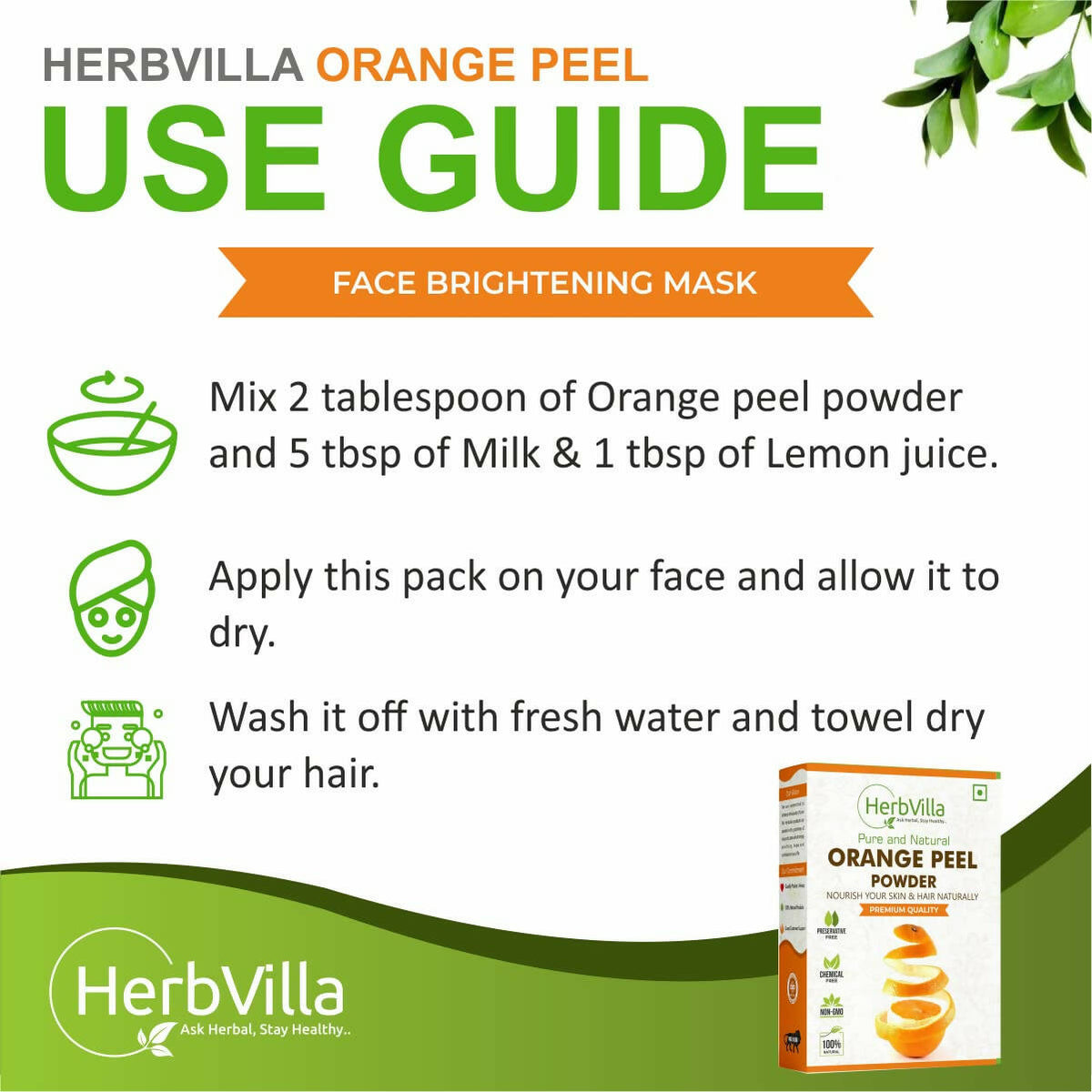 Herbvilla Orange Peel Powder | Grocsy