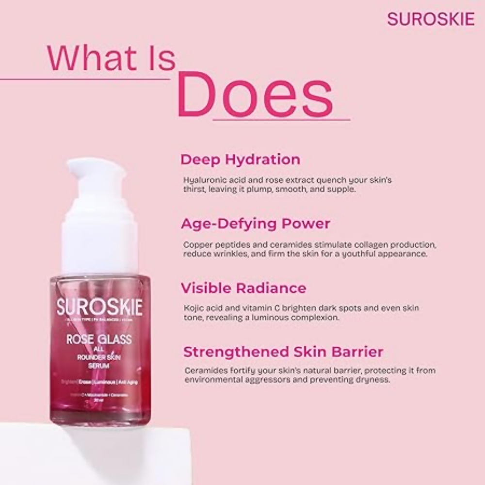 SUROSKIE Rose Glass All Rounder Face Serum | Grocsy