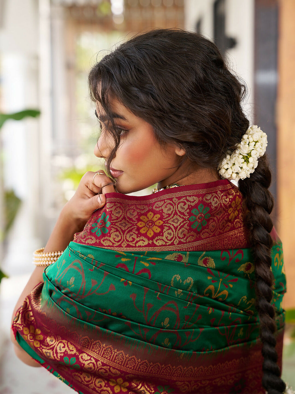 Shree Shyam Fashion Green Soft Silk Saree | Grocsy