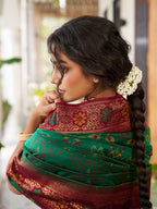 Shree Shyam Fashion Green Soft Silk Saree | Grocsy