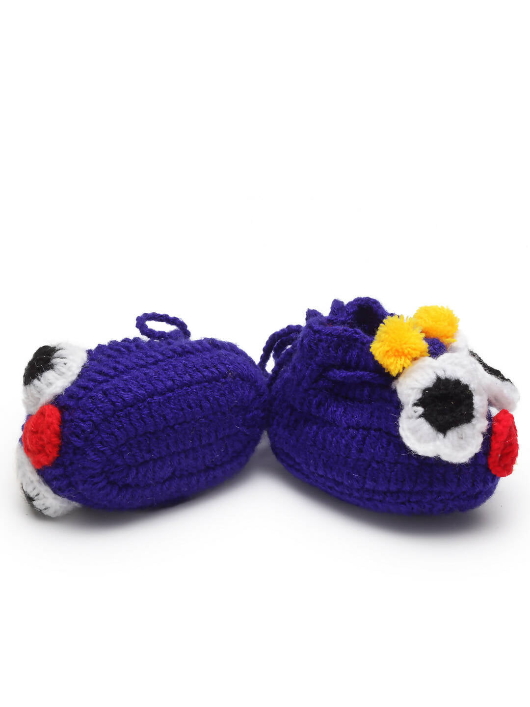 Chutput Kids Woollen Hand Knitted Monster Face Booties - Blue | Grocsy