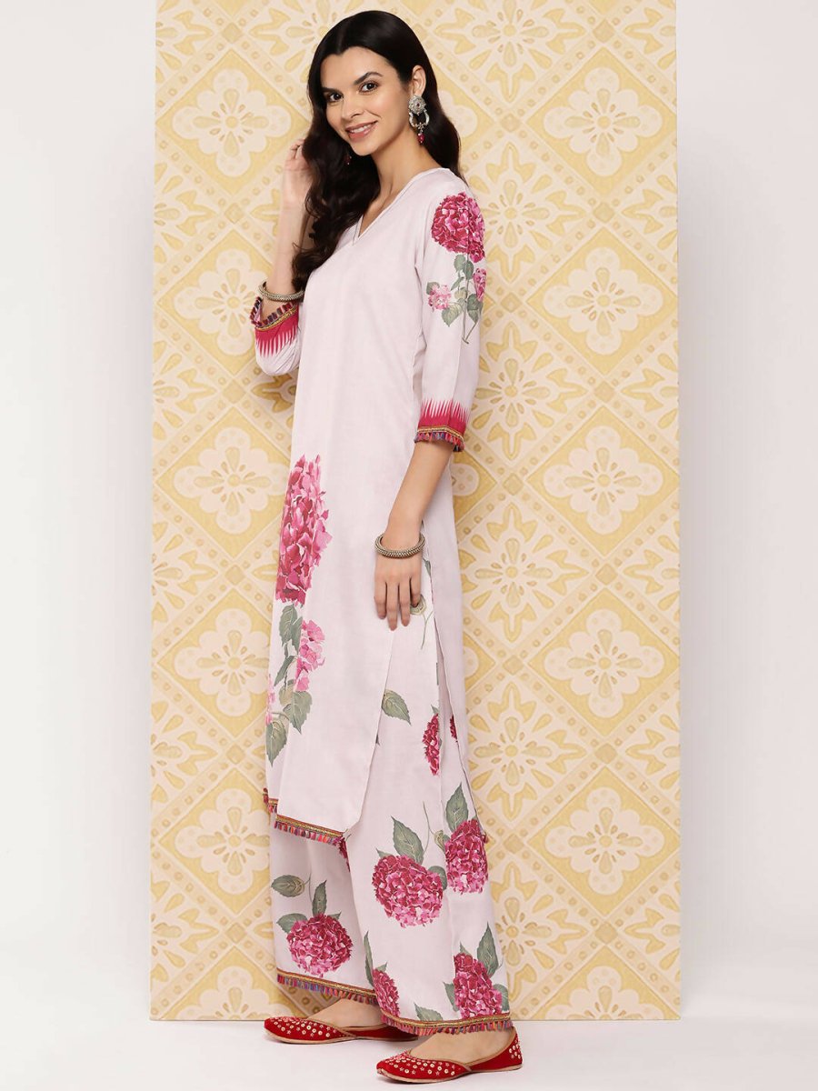 Ahalyaa Women's Traditional wear Kurta Set - Beige | Grocsy