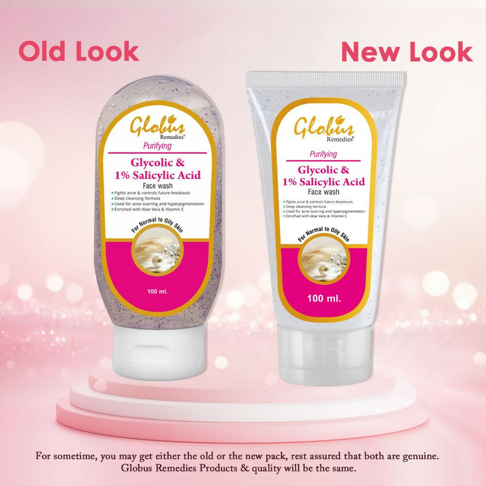 Globus Remedies Anti Acne Glycolic & 1% Salicylic Acid Face wash, For Oily & Acne Prone Skin | Grocsy