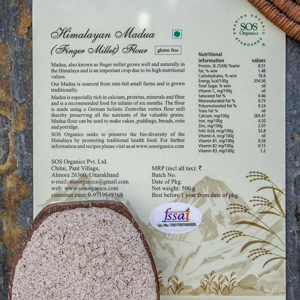 SOS Organics Himalayan Madua (Finger Millet) Flour | Grocsy