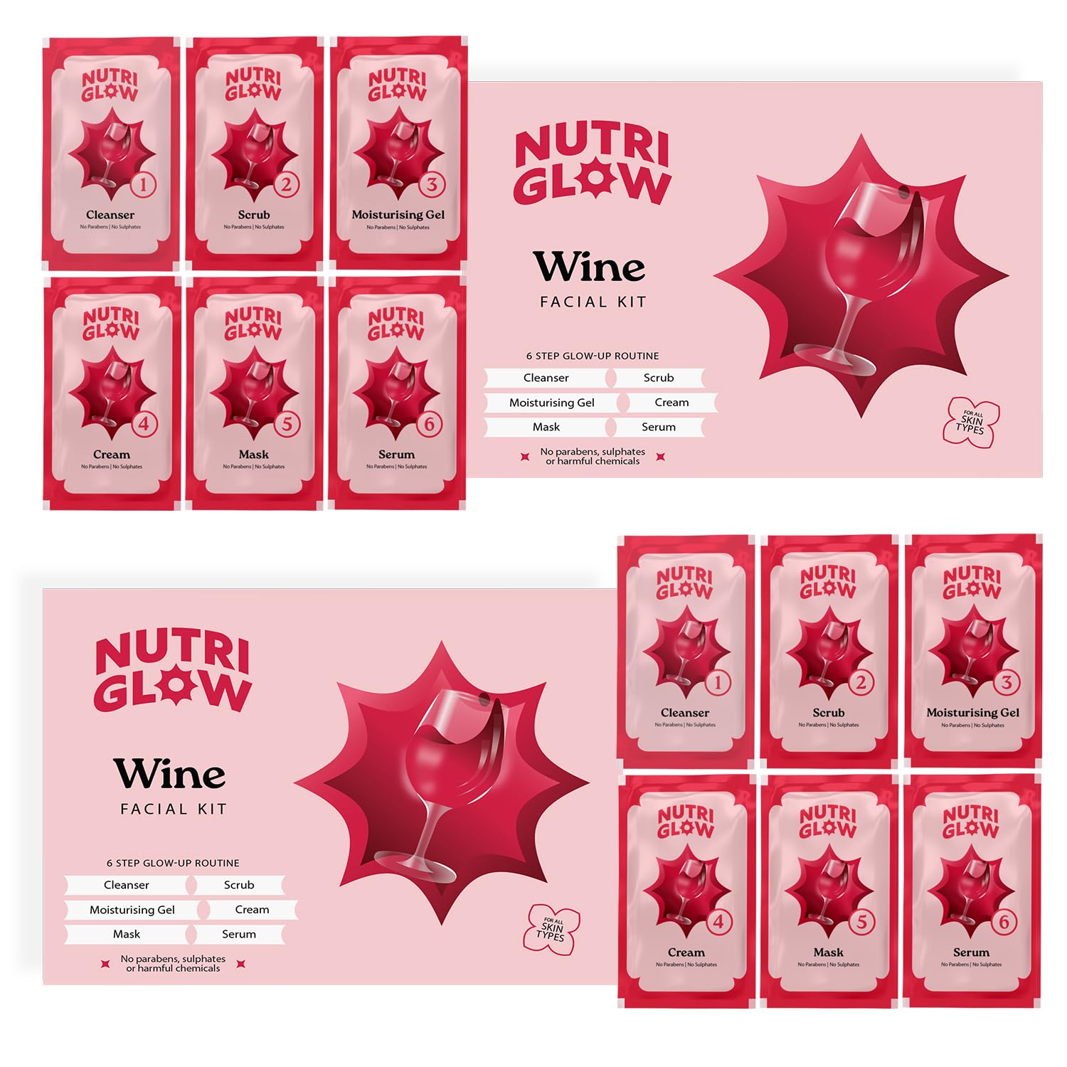 NutriGlow NATURAL'S Advanced Pro Formula Wine Facial Cleanup Kit | Grocsy