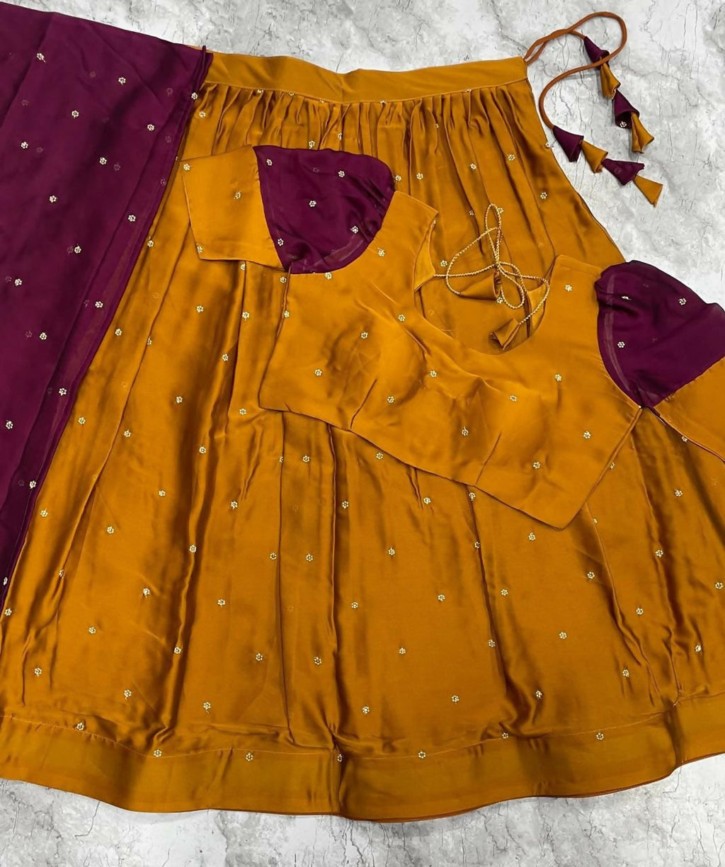 Teeya Creation Womens New Trendy Festive Season Designer Lehenga Choli Set - Wine | Grocsy