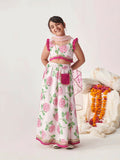 Joban Fashion Girl's Pink & White Color Lehenga Choli | Grocsy