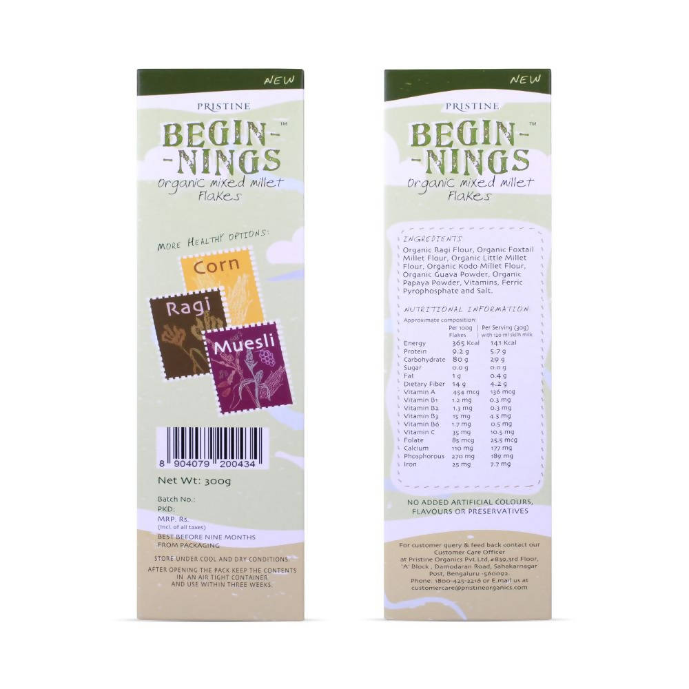 Pristine Beginnings Organic Mixed Millet Flakes | Grocsy
