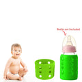 Safe-O-Kid Silicone Baby Feeding Bottle Cover Cum Sleeve for Insulated Protection 60mL- Green | Grocsy