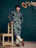 Grey Viscose Designer Sequance Embroidery Work Men's Kurta Set - Mahotsav | Grocsy