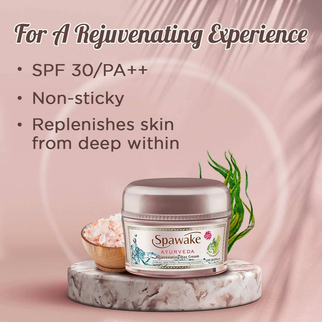 Spawake Ayurveda Face Cream, Rejuvenating Day Cream with SPF 30 PA++ | Grocsy