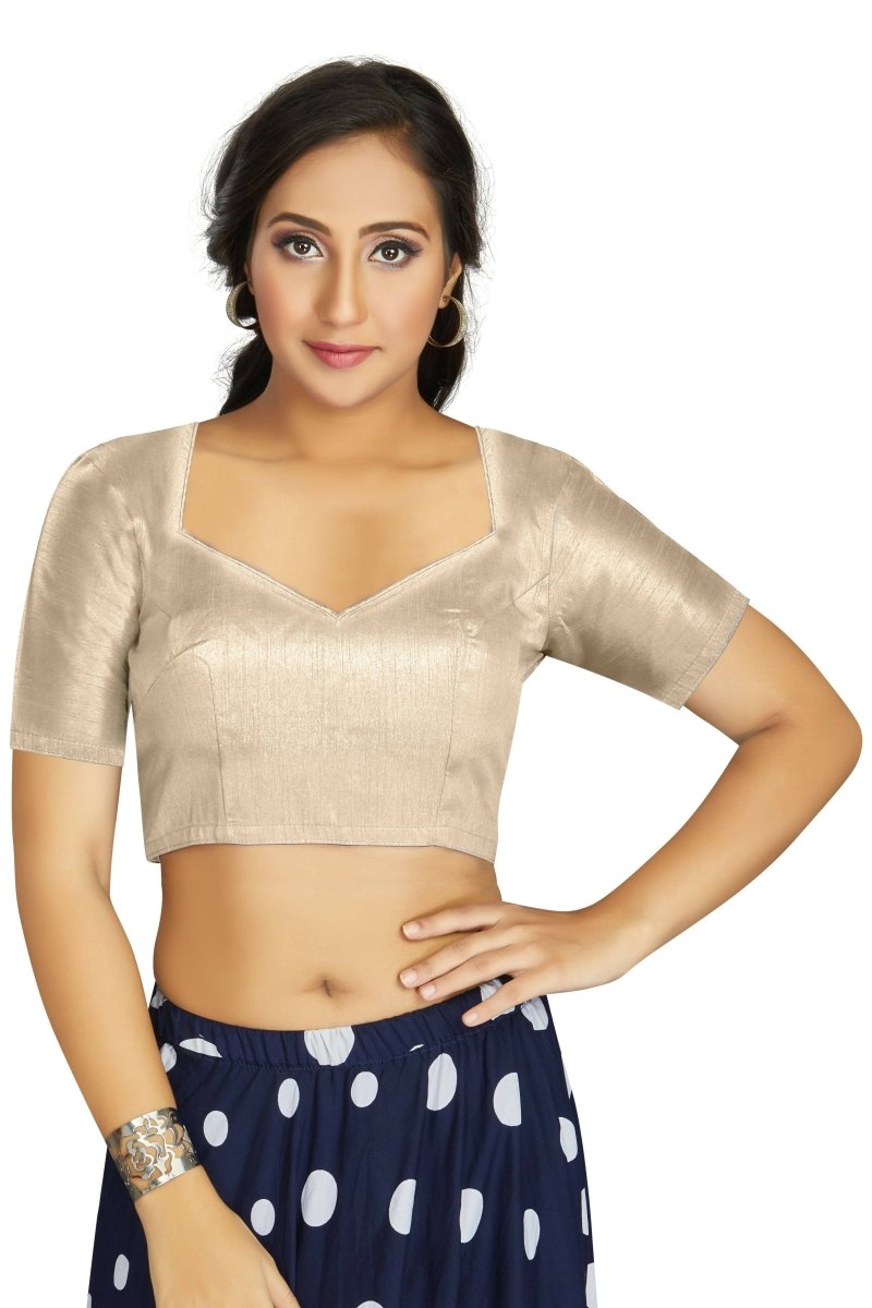 Aastha Fashion Women's Off White Art Silk Designer Traditional Readymade Blouse | Grocsy
