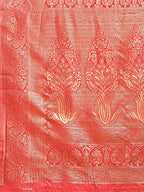 Shree Shyam Fashion Aura Silk Cream Red Banarasi Silk Saree | Grocsy
