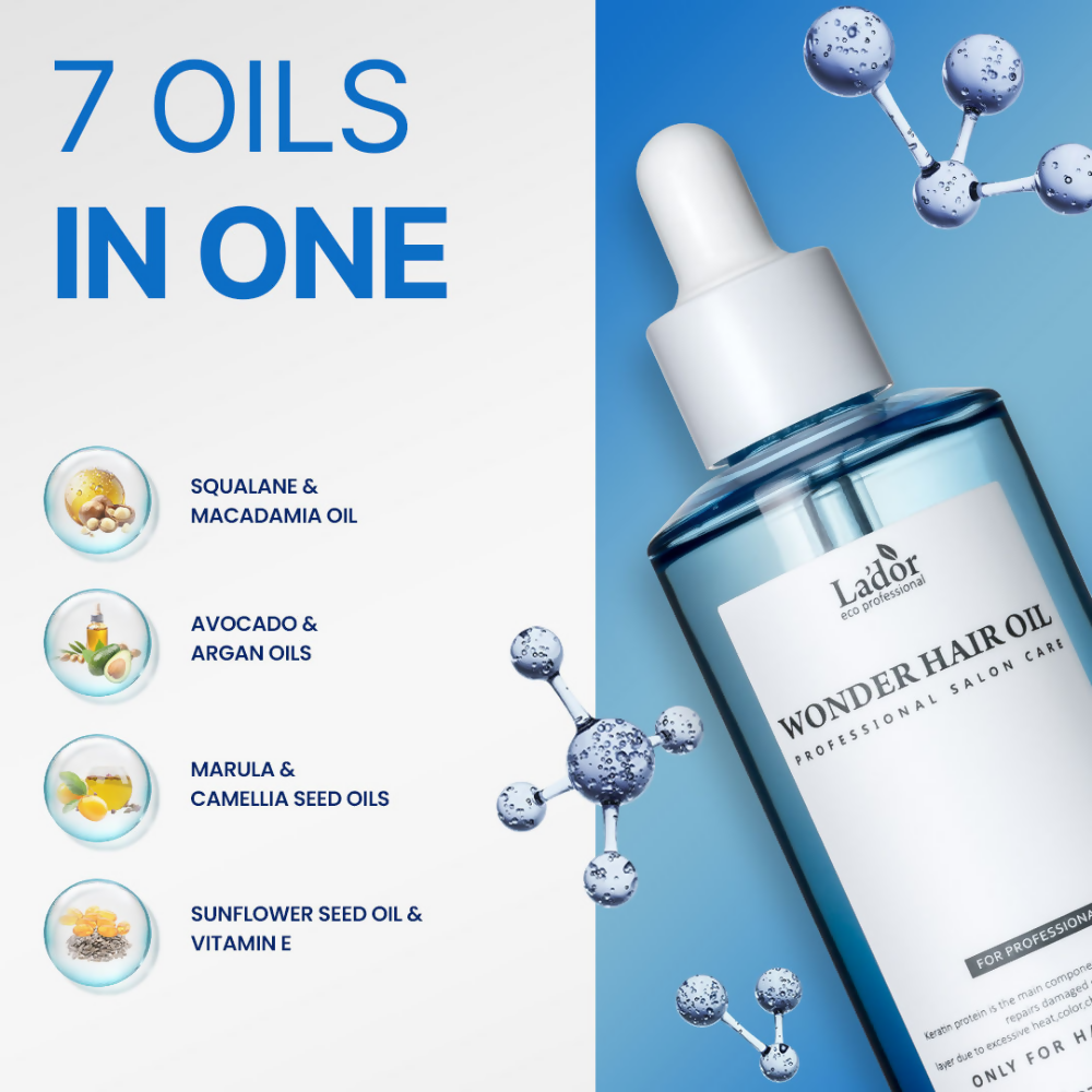 La'dor Wonder Hair Oil Serum - Lightweight, Non-Sticky Korean Oil for Dry, Damaged & Frizzy Hair | Grocsy