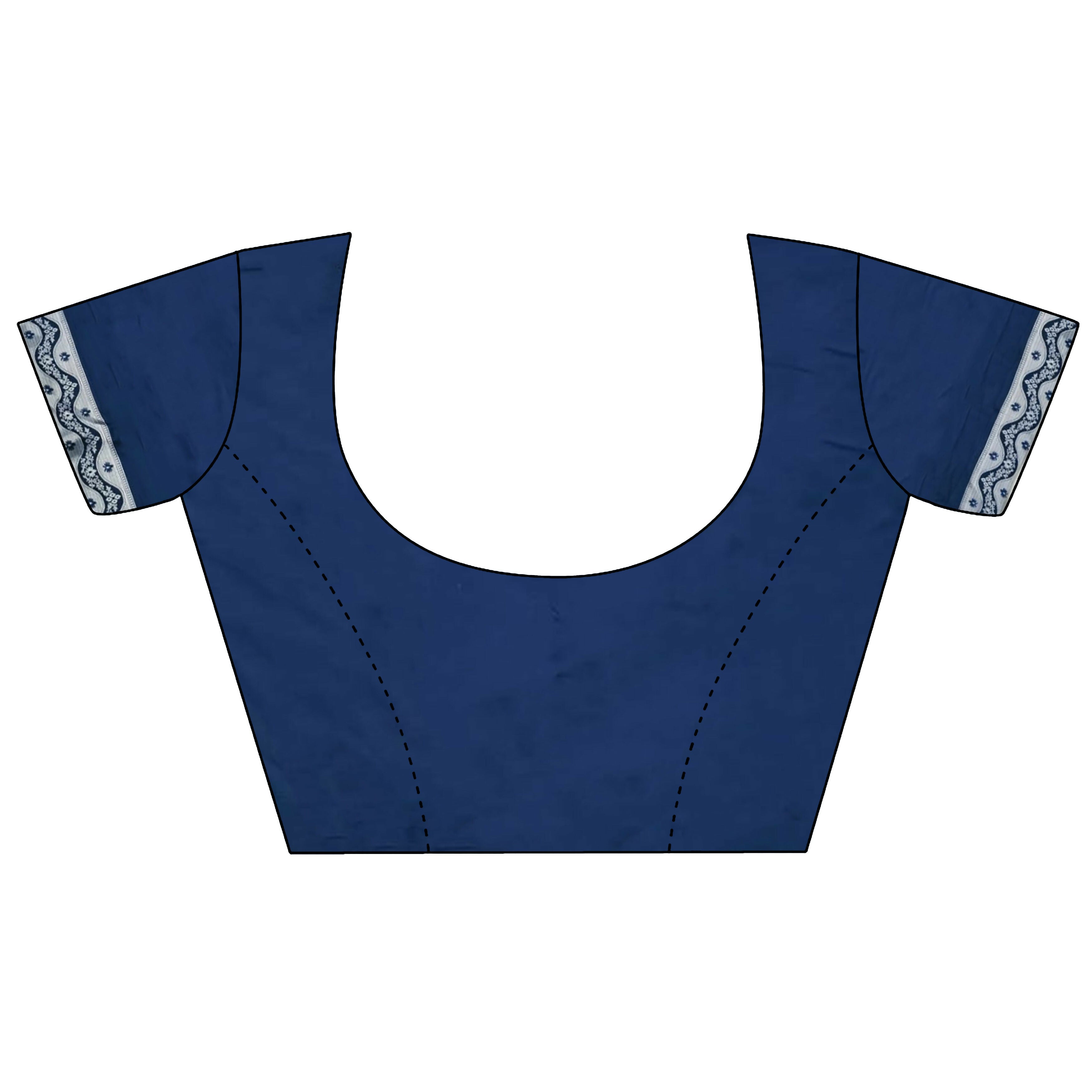 Joban Fashion Royal Blue Jacquard Woven Pattern Lichi Soft Silk Banarasi Saree | Grocsy