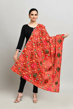 Joban Fashion Multi Color Cotton Embroidery Work Phulkari Dupatta | Grocsy