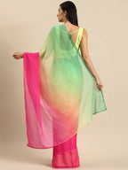 Ahalyaa Women's Traditional Semi Stitch Saree - Pink | Grocsy