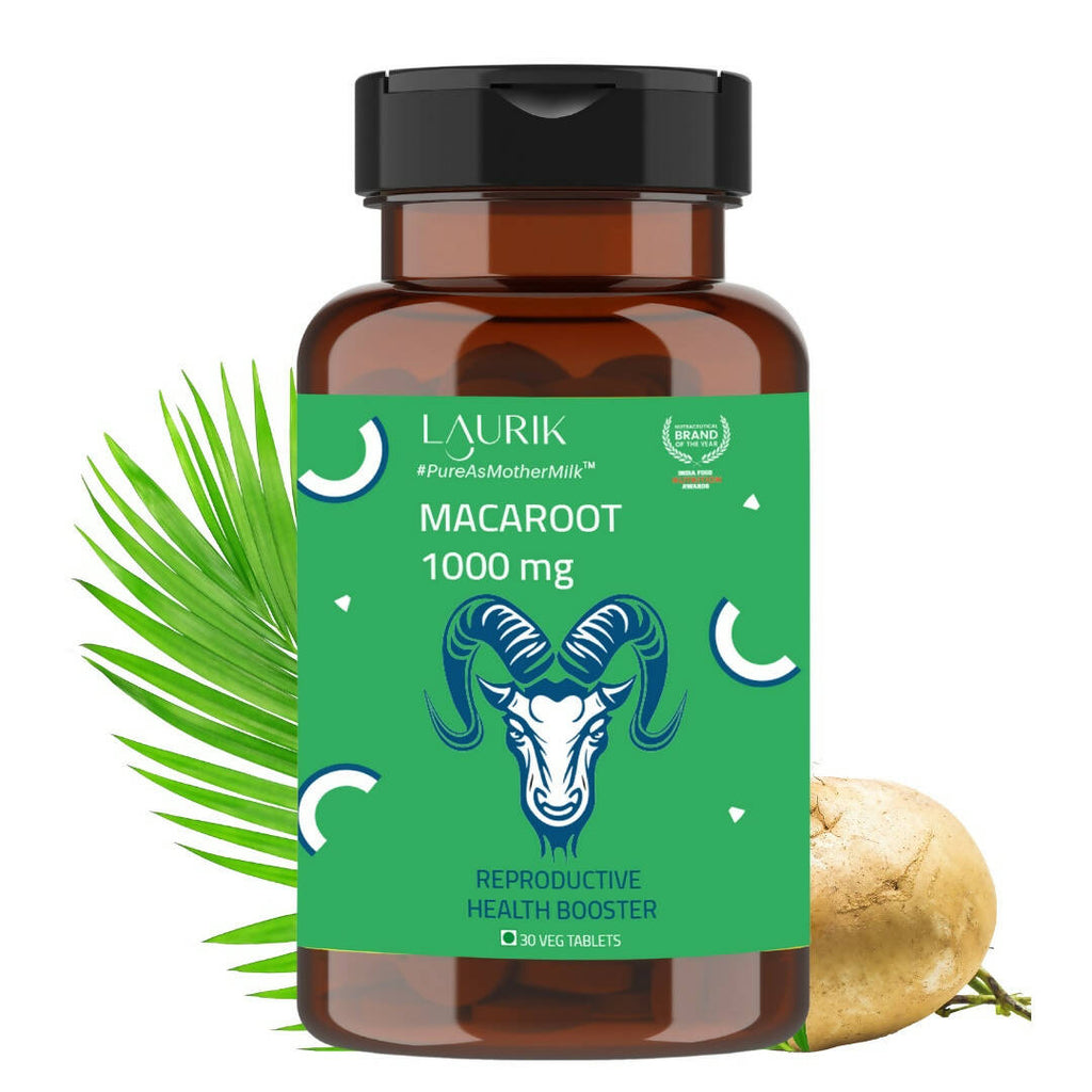 Laurik Maca Root Supplement 1000Mg Tablets | Supports Stamina, Strength & Energy | Grocsy