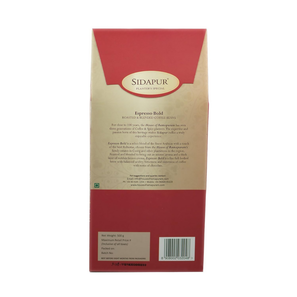 Sidapur Espresso Bold Roasted Coffee Whole Beans | Grocsy