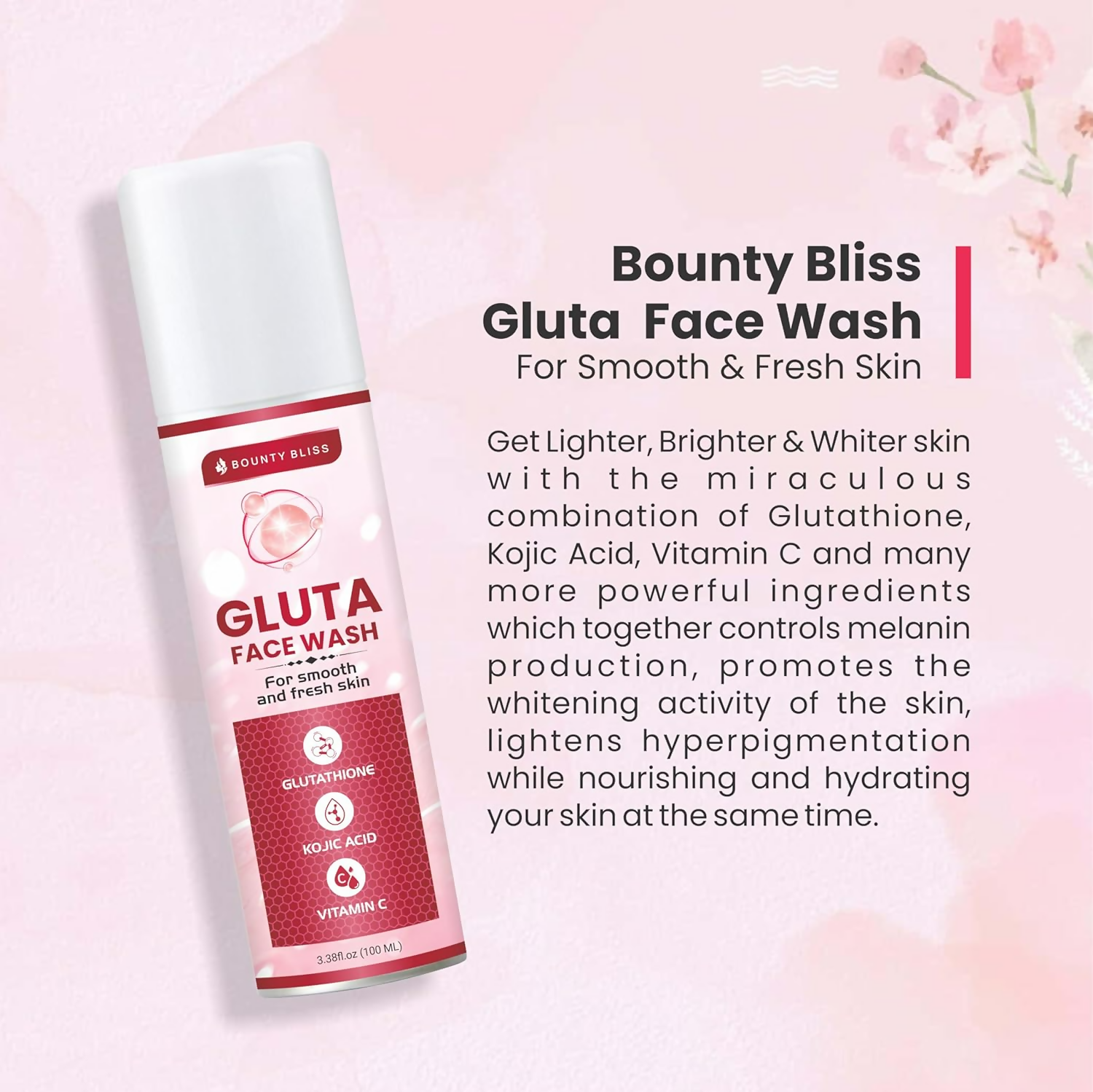 Bounty Bliss Gluta Face Wash Barrier Repair + Hydrating Gentle Face Wash | Grocsy