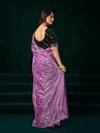 Joban Fashion Lavender Net Party Wear Sarees | Grocsy