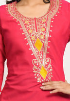 Festive Wear Ethnic Red silk viscose Stitched Suit With Dupatta - Tanisha | Grocsy
