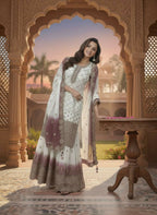 Teeya Creation Multi Color Star Georgette Heavy Embroidery Work Functional Wear Salwar Suit | Grocsy