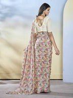 Off White Georgette Designer Printed Ready to Wear Saree - Samyana | Grocsy