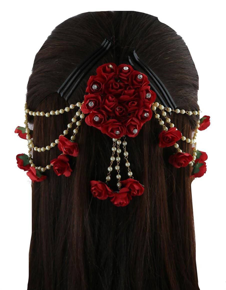 Red Flower Hair Brooch | Grocsy