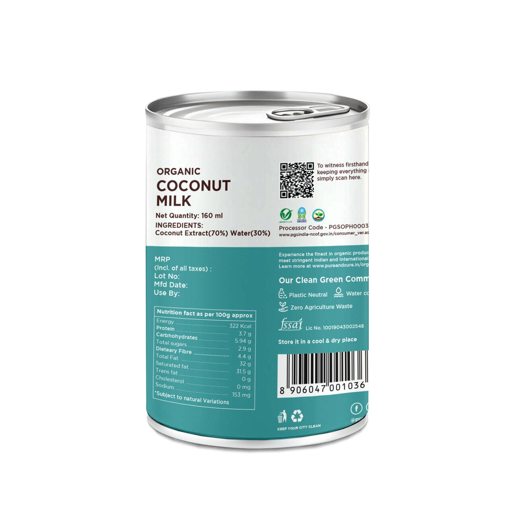 Pure & Sure Organic Coconut Milk | Grocsy
