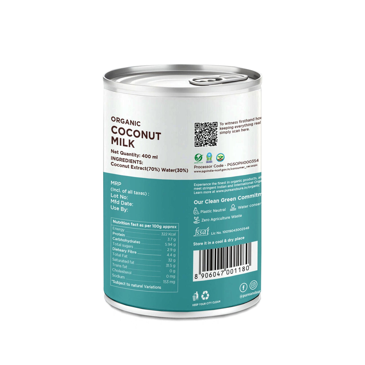Pure & Sure Organic Coconut Milk | Grocsy