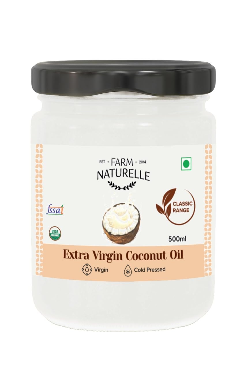 Farm Naturelle 100% Pure Organic Extra-Virgin Cold Pressed Coconut Oil | Grocsy