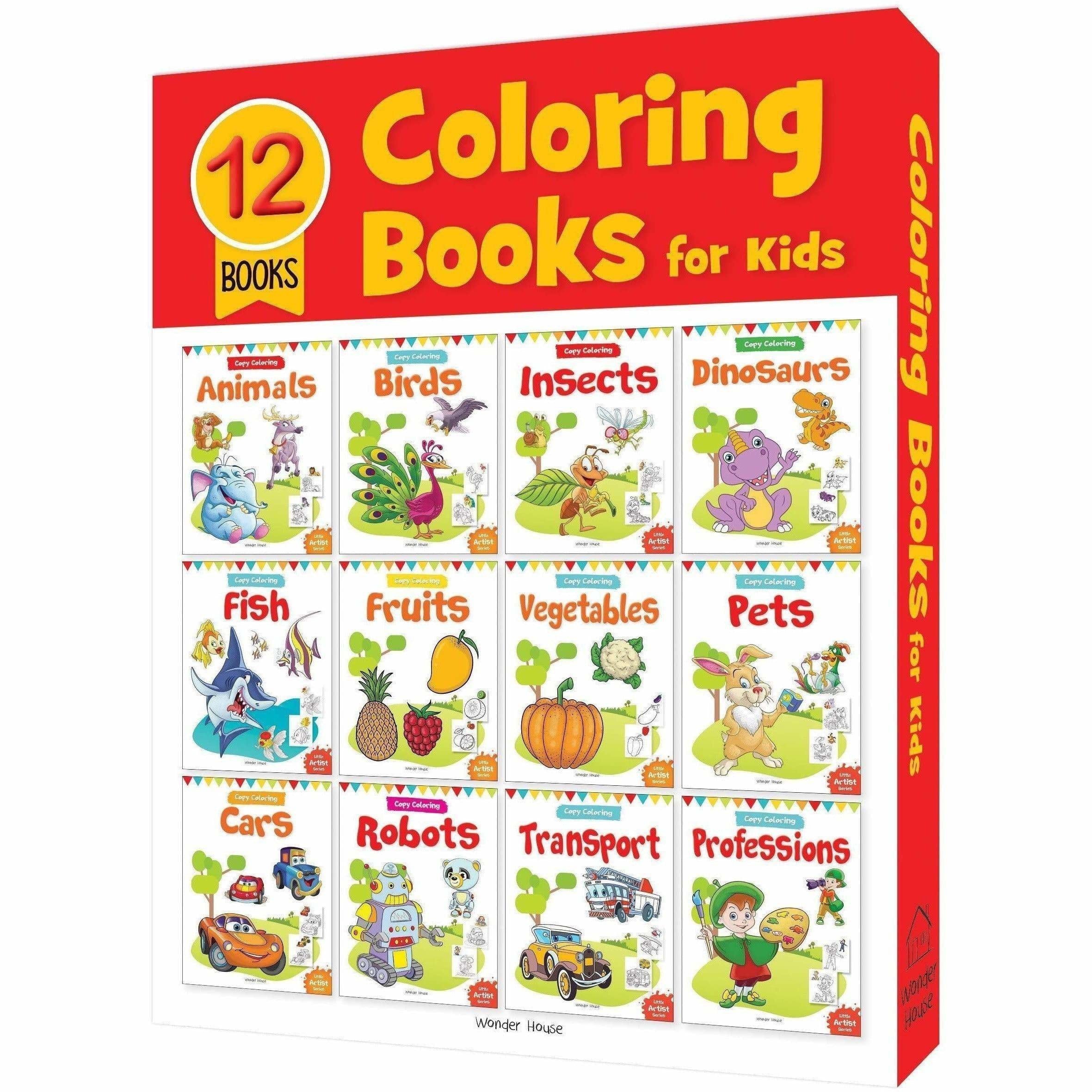 Colouring Books For Kids: A Set of 12 Books | Grocsy