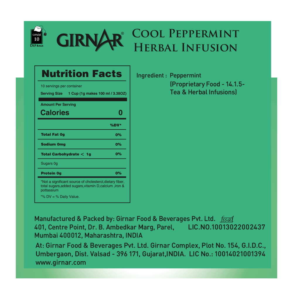 Girnar Cool Peppermint Herbal Infusion | Grocsy