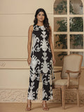 Yufta Cotton Black Pin Tuck Co-Ord Set | Grocsy